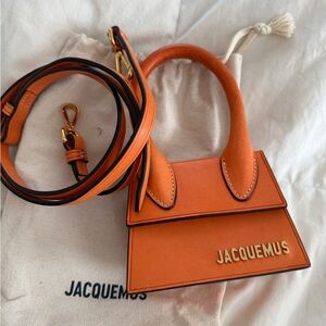 Jacquemus Orange Le Chiquito mini top-handle bag with detachable strap